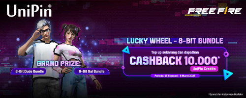 Lucky Wheel Free Fire: Rebut 8-Bit Bundle dan Cashback 10.000 UniPin Credits!